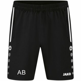 Trainingsshort inkl. Druck Initialen schwarz 152